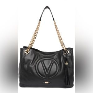 Mario Valentino black leather tote bag